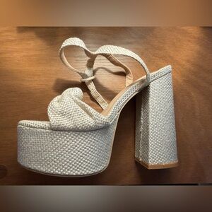 SHEIN Cream Platform Heels